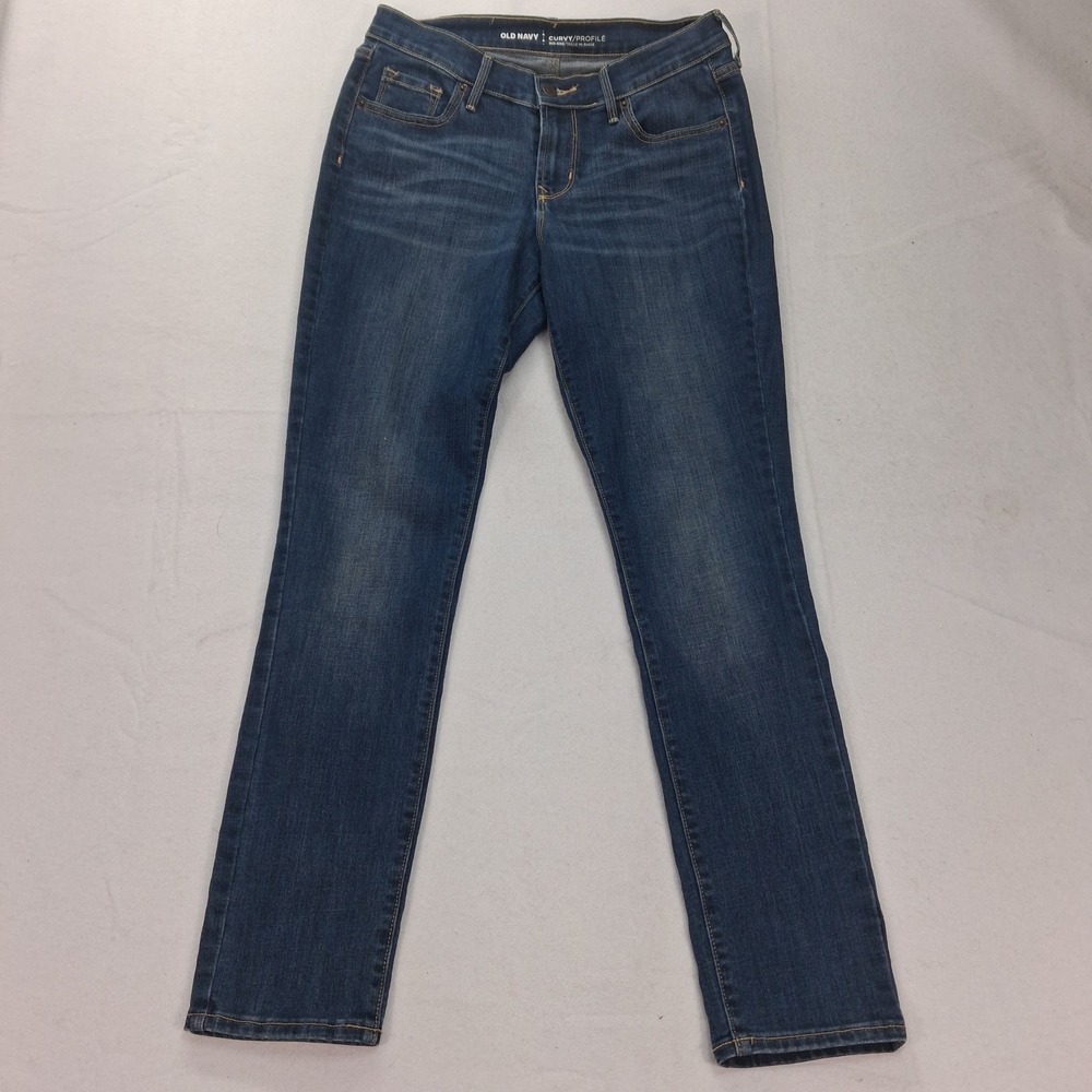 Old Navy Jeans Womens 4 Short Curvy Profile Blue Mid-Rise Stretch EUC